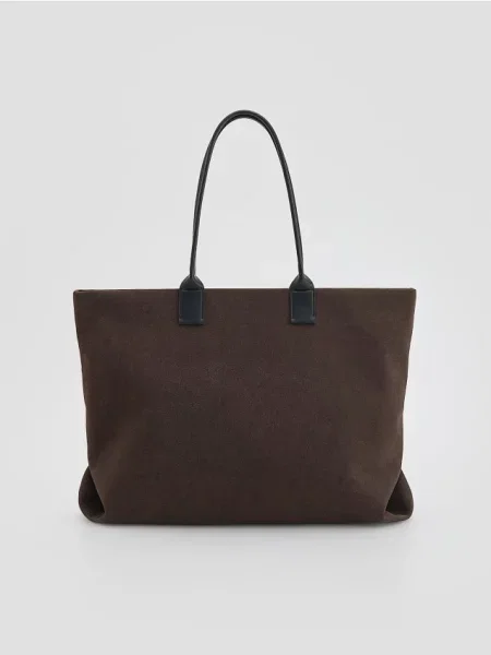 Сумка шоппер Reserved из искусственной кожи коричневая