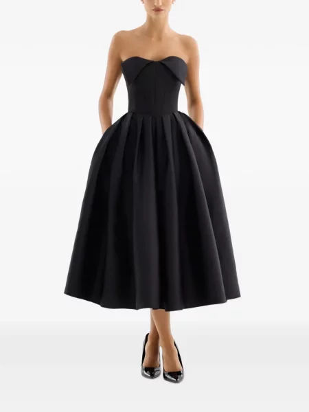 Rochie midi Adamaris fără bretele negru