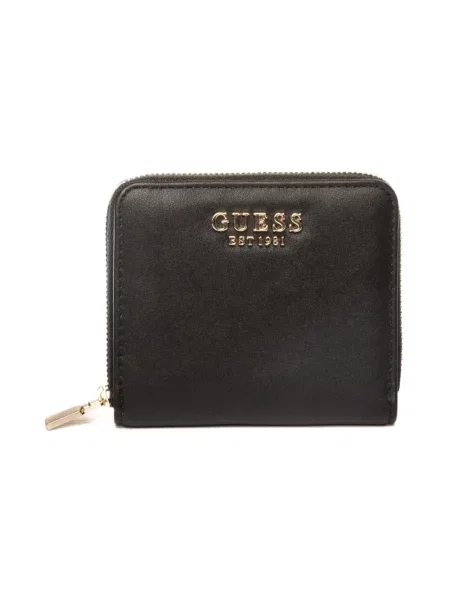 Lniany portfel Guess czarny