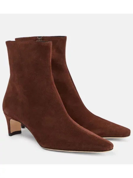 Cizme scurte Staud din piele de căprioară maro