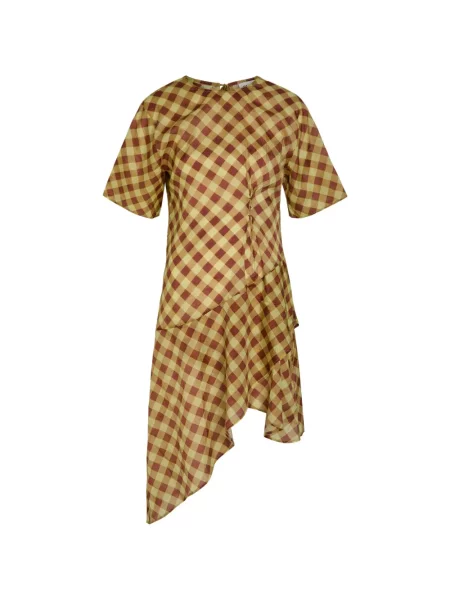 Sukienka midi Damson Madder garniturowa brązowa