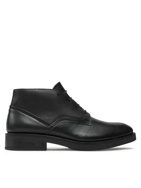 Tommy Hilfiger Šnurovacia obuv Tl Lth Boot čierna