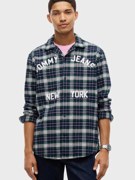 Картата фланелева джинсова сорочка Tommy Jeans