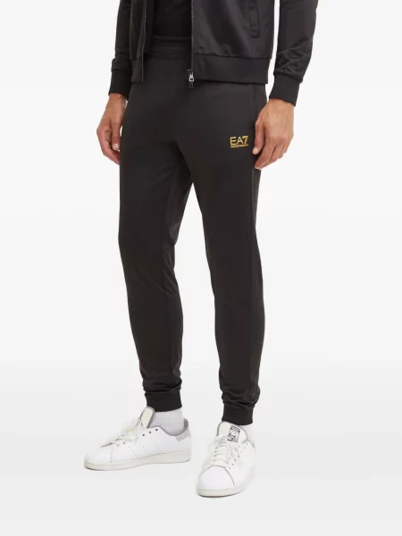 Pantaloni Ea7 Emporio Armani cu autograf negru