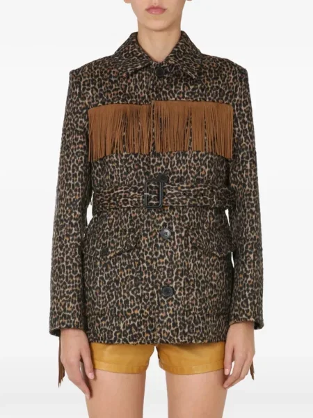 Geacă Saint Laurent cu imagine cu imprimeu animal print