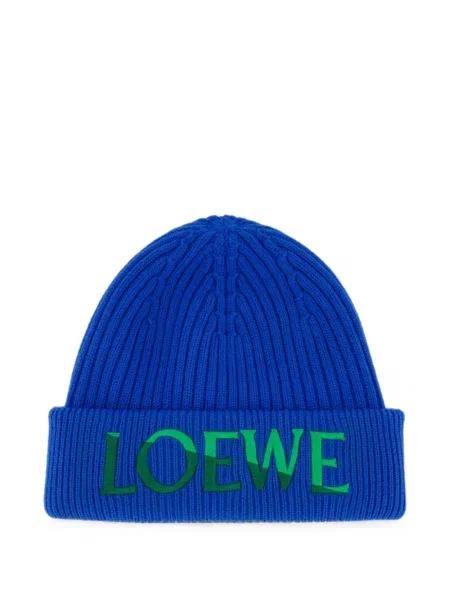 Căciulă Loewe cu broderie tricotate albastru