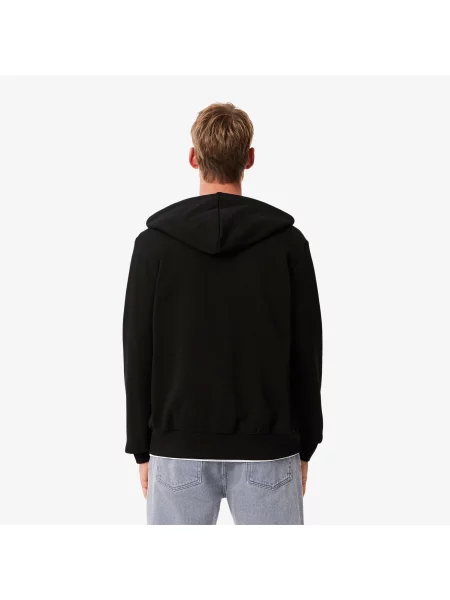 Lacoste Bluza Z Kapturem Zapinana Na czarna
