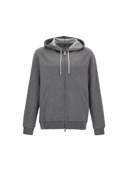 Bluza z kapturem Brunello Cucinelli z kapturem szara