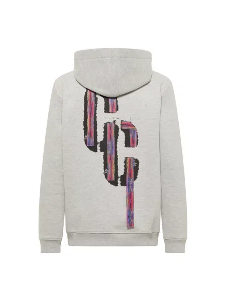 Bluza z kapturem Carlo Colucci z kapturem szara