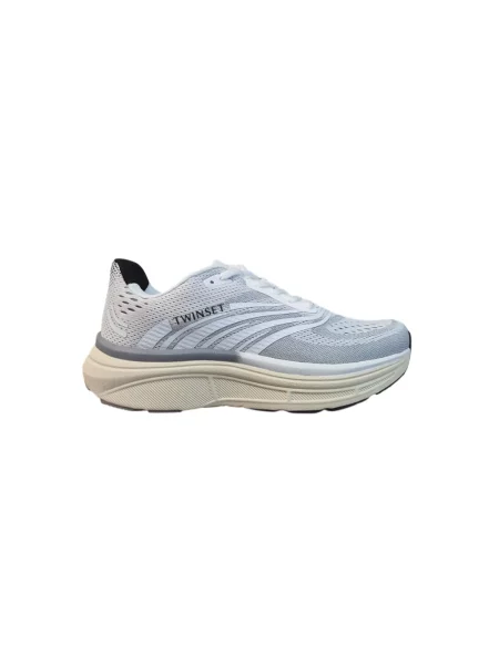 Sneakersy Twinset w paski z paskiem szare