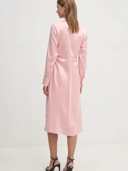 Сукня Dkny midi облягаюча рожевий