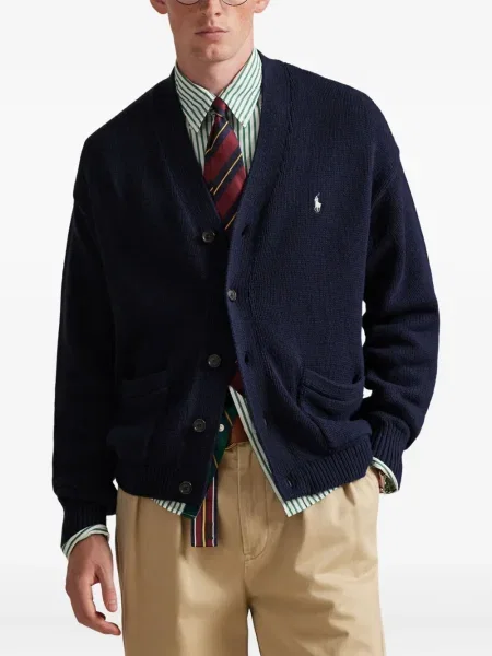 Șapcă Polo Ralph Lauren cu decolteu în V cu autograf în carouri albastru