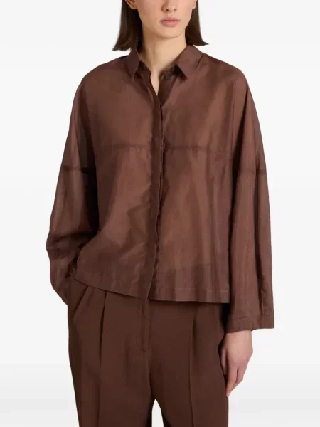 Cămașă Glanshirt din muselină maro