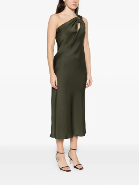 Rochie maxi Max Mara cu un umăr gol de costum verde