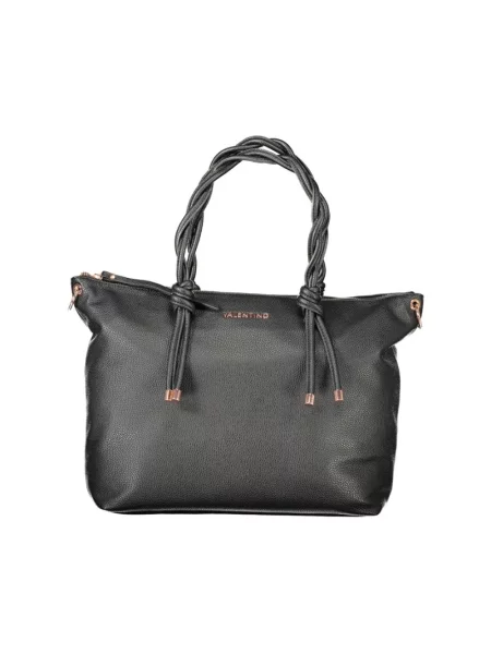 Lniana torebka Valentino Bags czarna