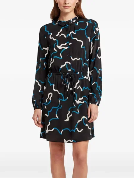 Rochie mini Dvf Diane Von Furstenberg cu imagine cu imprimeu abstract din crep negru