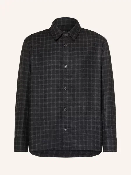 A.P.C. Flanelová Košile Bobby Comfort Fit / tmavě šedá černá