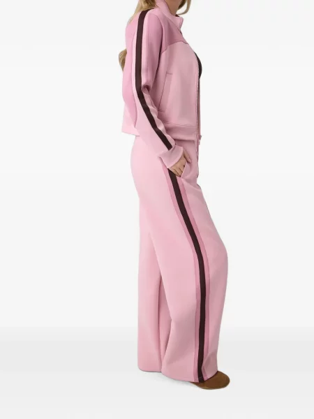 Pantaloni Guess cu dungi alergare roz