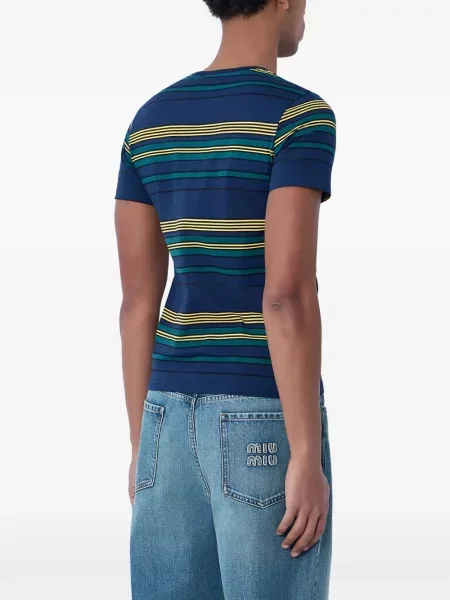 Tricou Miu Miu cu dungi albastru