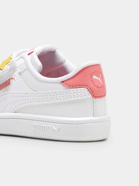 Дитячі Кеди низькі PUMA Smash Badges V Inf комбінований верх білий