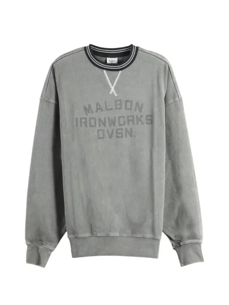Golf hanorac crewneck Malbon Golf cu imagine cu decolteu rotund gri