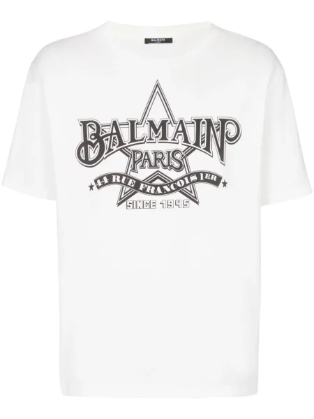 Tricou Balmain cu imagine alb