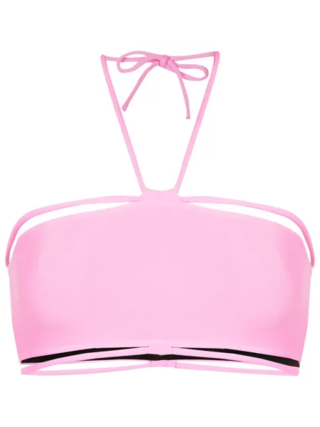 Bikini Gloria Coelho z dekoltem halter różowy