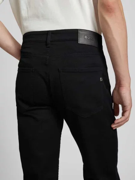 Jeansy o kroju regular fit z 5 model ‘Re.Maine’ Boss czarne