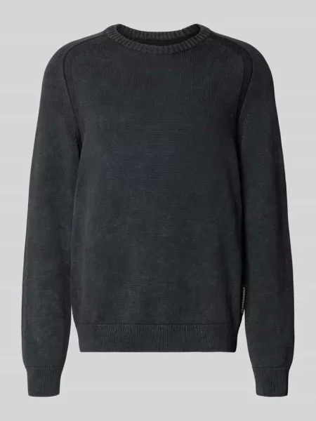 Sweter z dzianiny o kroju regular fit z czystej bawełny model ‘VAANJO’ Armedangels czarny