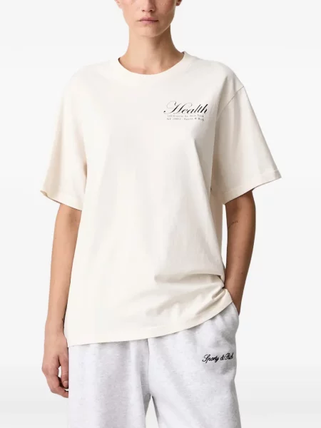 Tricou Sporty & Rich cu imagine alb