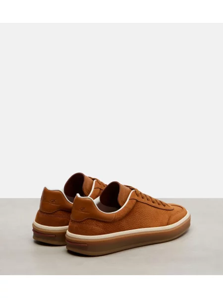 Usnjeni tenis top Loro Piana rjava