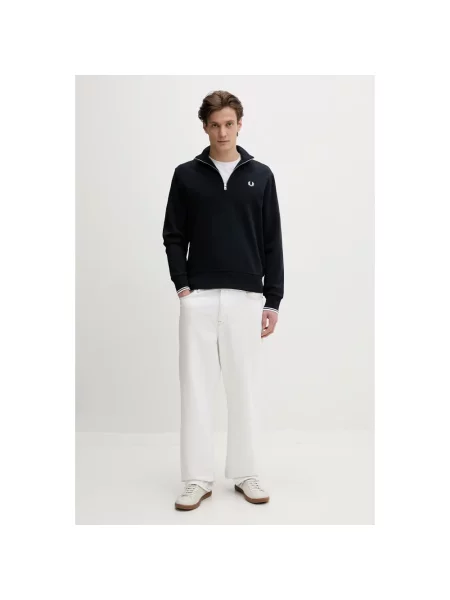 Fred Perry Bluza Dresowa Typu Troyer blau niebieska