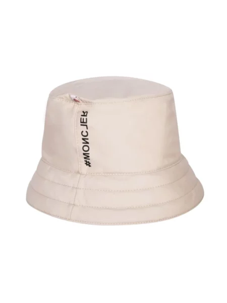 Czapka Moncler z logo pikowana beżowa