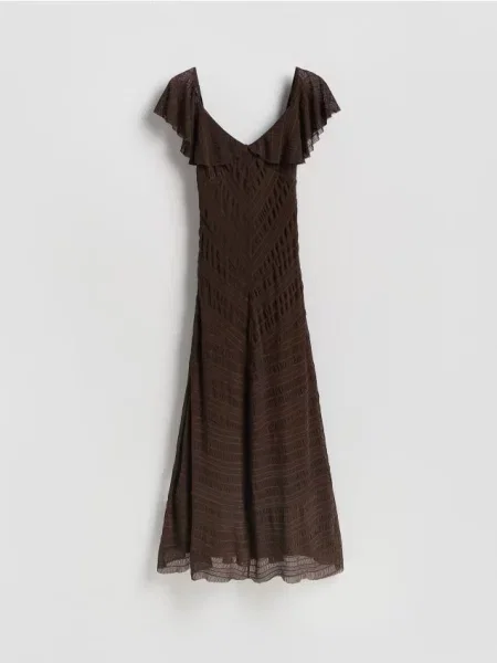 Reserved Rochie maxi maro-închis maro