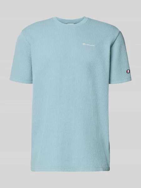 T-shirt z fakturowanym wzorem i haftami z logo Champion