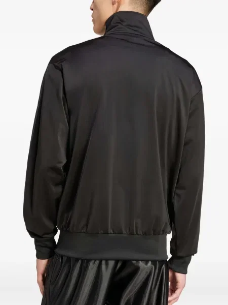 Pruhované kalhoty Adidas s potiskem černé