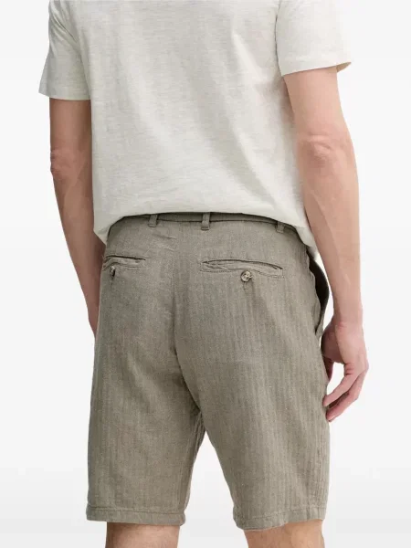 Pantaloni scurți Lindbergh cu model herringbone cu cordon verde
