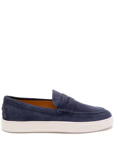 Pantofi loafer Tod's din piele de căprioară albastru