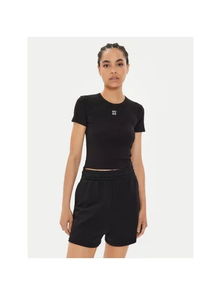 Hugo Majica Delanor Slim Fit črna