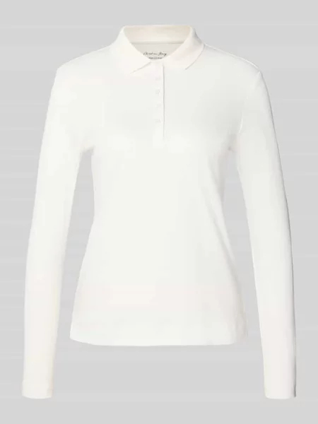 Koszulka polo o kroju regular fit z listwą guzikową Christian Berg Woman biała