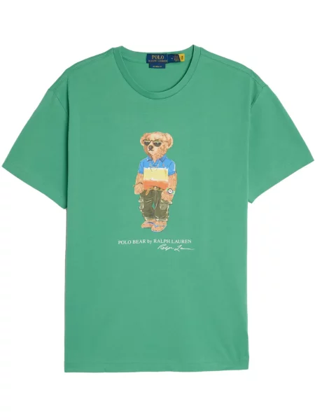 Haftowane сhinosy Polo Ralph Lauren z twillu do biegania niebieskie