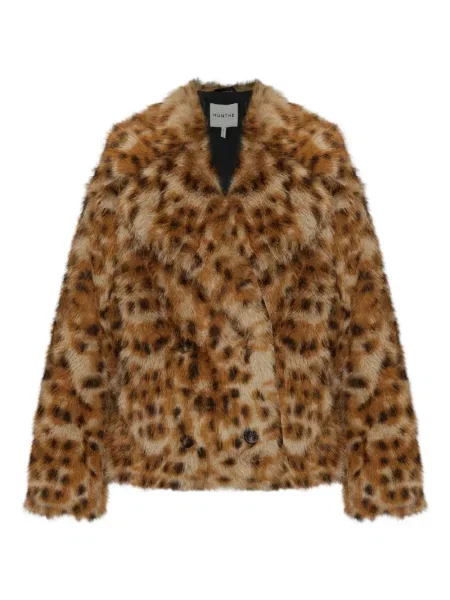 Geacă Munthe cu imagine cu model leopard maro