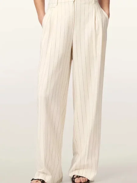 AllSaints spodnie wide leg z OLGA białe