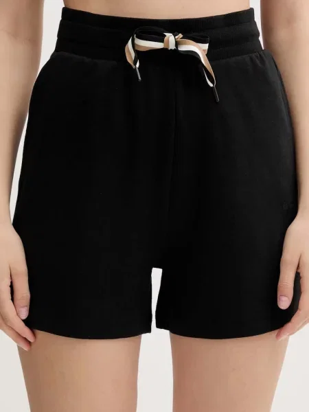 BOSS szorty lounge gładkie medium waist czarny