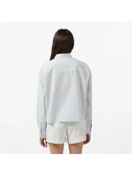 Lacoste Koszula W Paski Relaxed Fit niebieska