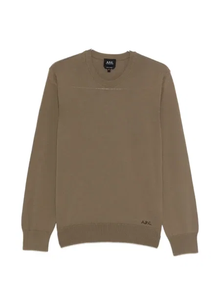 Hanorac crewneck A.p.c. cu broderie maro