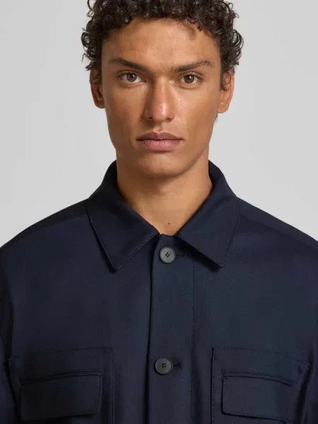 Koszula o kroju regular fit z dodatkiem model „JULIANO” Hugo granatowa