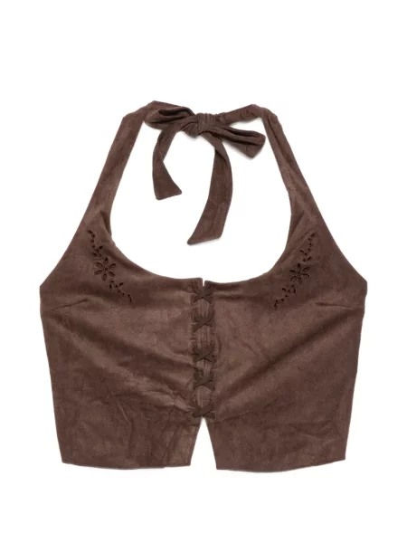 Top Frankies Bikinis s vázáním hnědý
