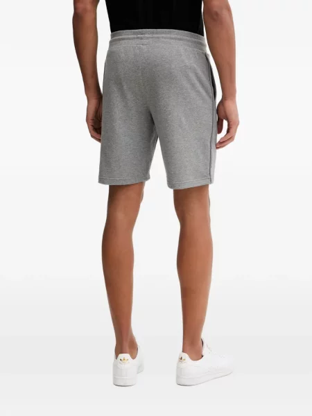 Pantaloni scurți Emporio Armani cu autograf cu cordon gri