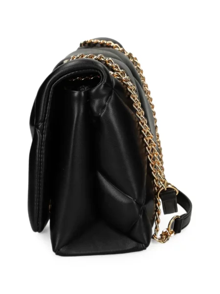 Geantă Love Moschino cu aplicații negru